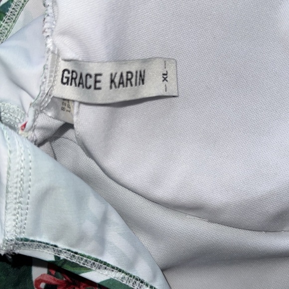 Grace Karin Tropical Floral One Piece Swimsuit Sz XL - Picture 8 of 16